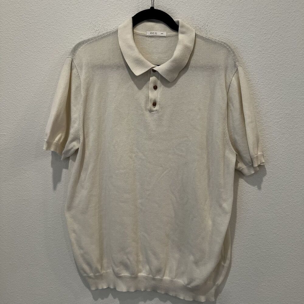 Rye 51 Sz L  Polo Shirt Men's Short Sleeve Knit Preppy Golf Old Money Cotton